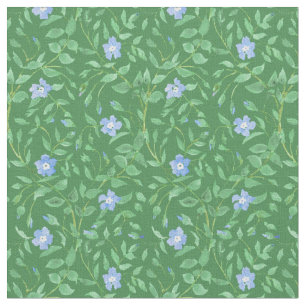 Vintergrönablåttmörk - grön Land-stil blommigt Tyg