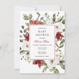 Vintergrönhet Baby Shower Inbjudningar