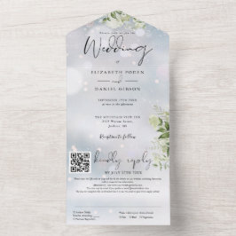 Vintergrönhet Blommig QR-kod Bröllop
