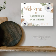 Vintergrönhet Blommig Tall Baby Shower Välkommen