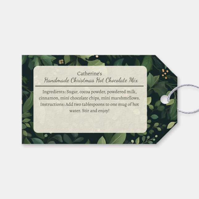 Vintergrönhet Jul Varm Kakao Mix Presentetikett (Framsidan (Horisontell))