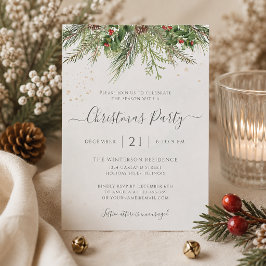 Vintergrönhet Julfirande Julfest Inbjudningar