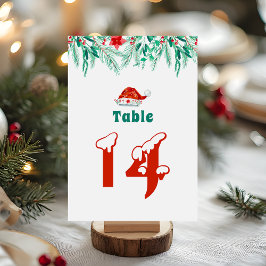 Vintergrönsak Santa Hatt Jul Tema Bordsnummer