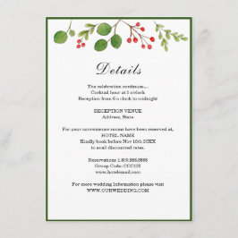 Vintergrönska Vinter / Högtidlig Bröllopsdetalj Tilläggskort