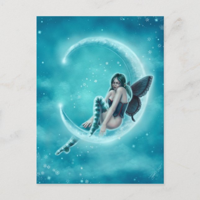 Vintergrönt Måne-vykort Vykort (Framsida)