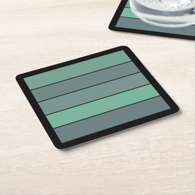 VinterGrönt och Grått-Rand på vattenfärgsfärg Papp Underlägg Papper Kvadrat (Vinklad)