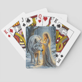Vintergudinna & Vit Varg Casinokort