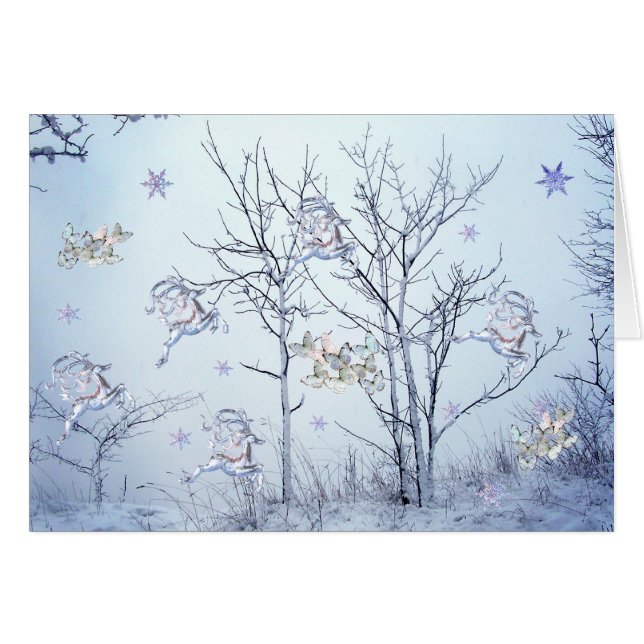 Vinterhägring Hälsningskort (Framsidan Horizontal)