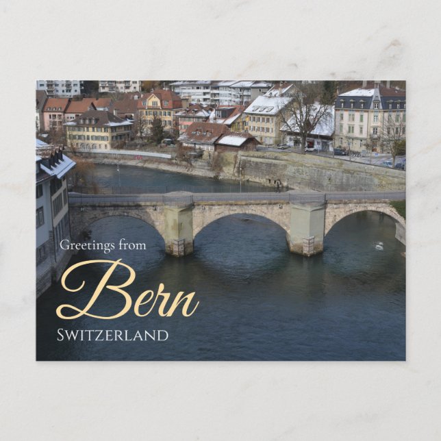 Vinterhälsningar från Bern Schweiz vykort (Framsida)
