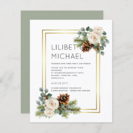 VINTERHÄLSNINGSBUDGET Vita rosor guld damm blå