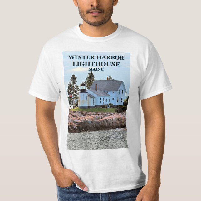 Vinterhamnfyr, Maine T-tröja Tee Shirt (Framsida)