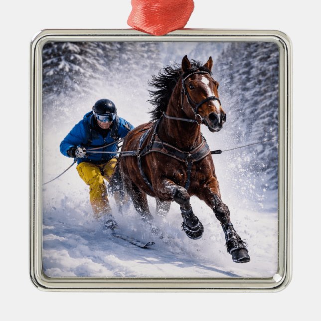 Vinterhäst Holiday-ornamenter Julgransprydnad Metall (Framsidan)