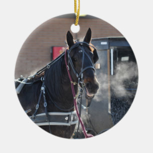 Vinterhästhake Julgransprydnad Keramik