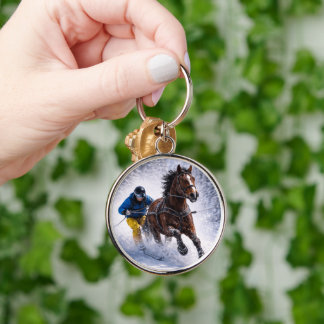 Vinterhästnyckelringar & nyckelband Rund Silverfärgad Nyckelring