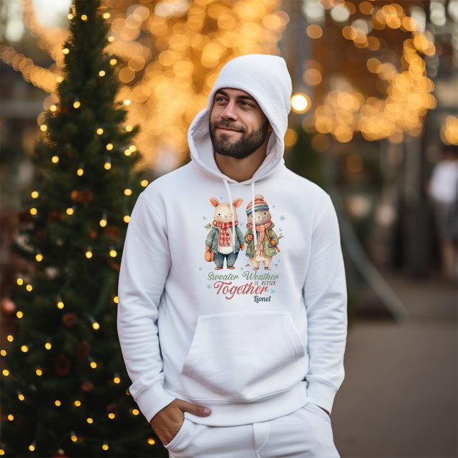 VinterHelgdagar jul Ett par egna namn Manar Hoodie (Skapare uppladdad)