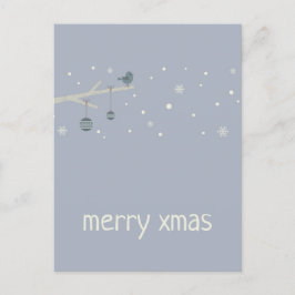 Vinterhelgdagar träd robin (tecknad) vykort