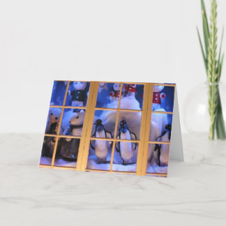 Vinterhelgdagkort: "Fönstermagi ", Helgkort