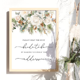 Vinterhjälpen till Busy Bride Adress och kuvertet Poster