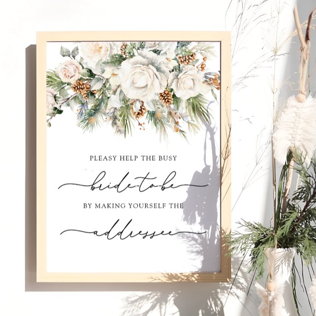 Vinterhjälpen till Busy Bride Adress och kuvertet Poster (Skapare uppladdad)