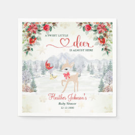 Vinterhjort Julsnöflinga Baby Shower  Pappersservett