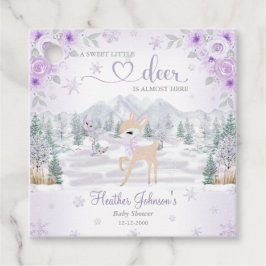 Vinterhjort Lila Snöflinga Baby Shower Gåvor Etiketter