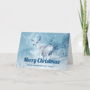 Vinterhjort med tallar God Jul Helgkort