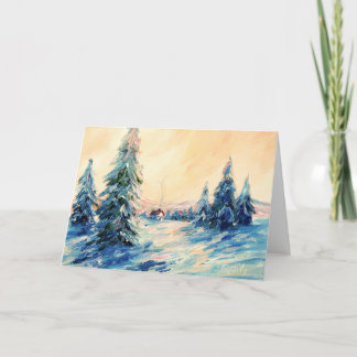 Vinterhögryggad träsoffa in helgkort