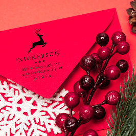 Vinterhoppande renar Returadress Stämpel