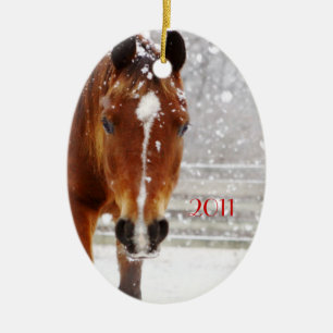 Vinterhorn jul julgransprydnad keramik