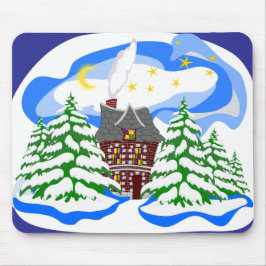 Vinterhus i skogen musmatta