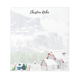 Vinterhus I vintervattenfärgslandskapet Anteckningsblock