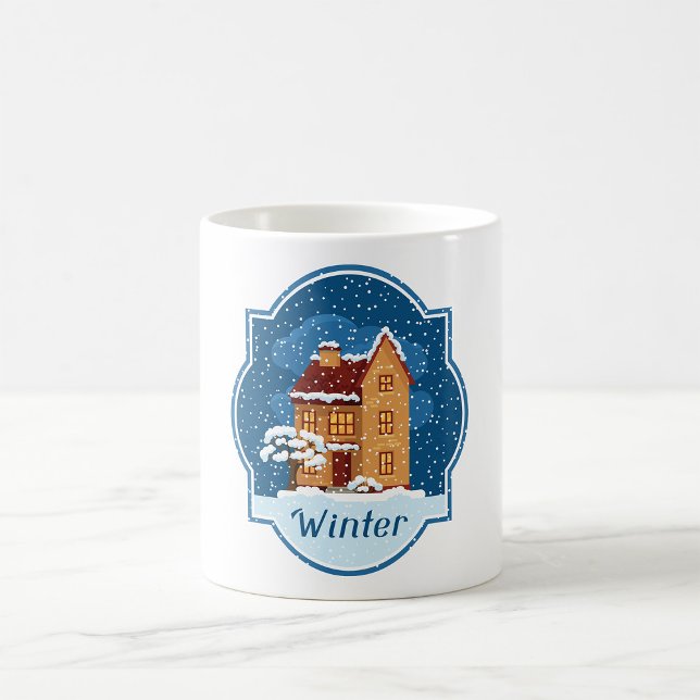 Vinterhuset i Snö Kaffemugg (Skapare uppladdad)