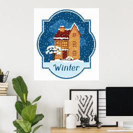 Vinterhuset i Snö Poster
