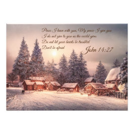 Vinterhusskog - John 14:27 Bible Verse Fototryck