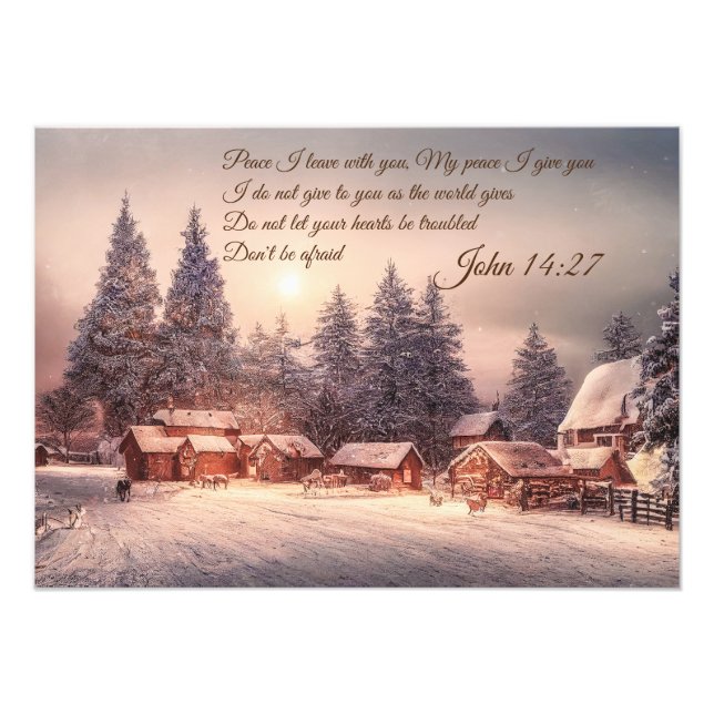 Vinterhusskog - John 14:27 Bible Verse Fototryck (Framsidan)