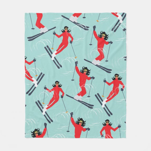 Vinteridrotten i mönster är sömlös. Unga vackra Wo Fleecefilt (Framsidan)