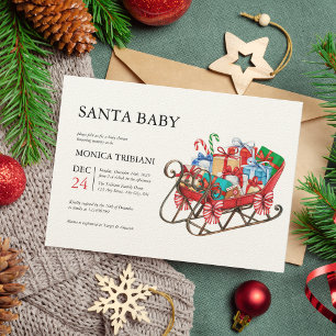Vinterinbjudan till minsta jultomten för babyskor inbjudningar