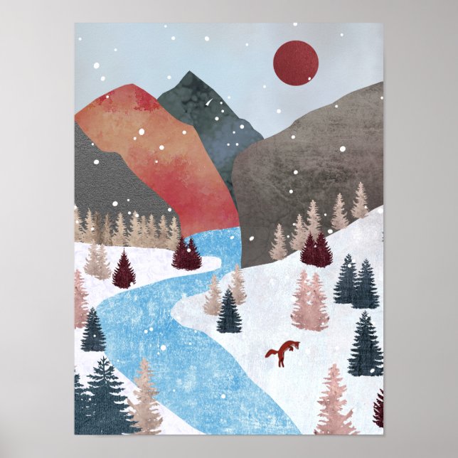 Vinterjakt Räv Poster (Framsidan)