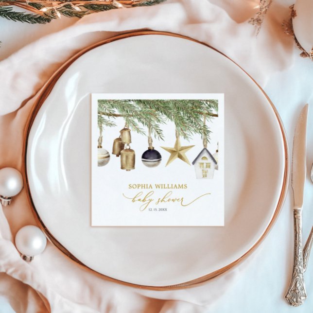 Vinterjul - babyskor Napkins Pappersservett (Skapare uppladdad)