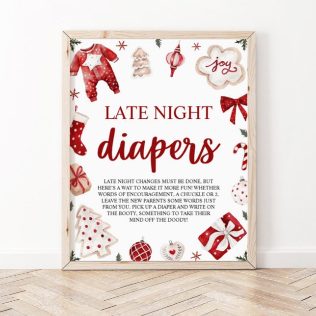 Vinterjul Babyskor Sent Natt Diaper Poster (Skapare uppladdad)