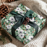 Vinterjul-Blommönstret Presentpapper<br><div class="desc">Vinterjulens Blommönster Wrapping Papper Gift Wrap har vinterns blommönster i rött,  grönt och vitt. Perfekt för presenter som täcker in julklappar och helgdag. Skapat av Evco Studio www.zazzle.com/store/evcostudio</div>