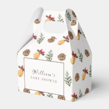 Vinterjul Blommor Mönster Baby Shower