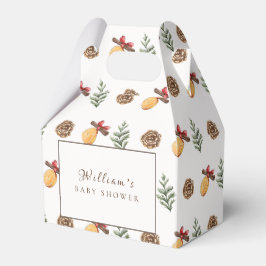 Vinterjul Blommor Mönster Baby Shower Presentaskar