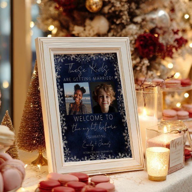 Vinterjul Dessa barn Rehearsal Middag Poster (Winter Christmas These Kids Rehearsal Dinner Poster)