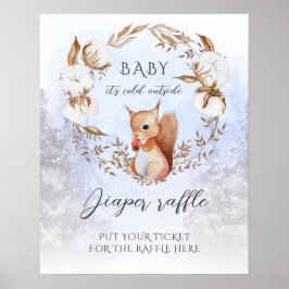 Vinterjul Det är Kallet utanför babyskabinett Poster