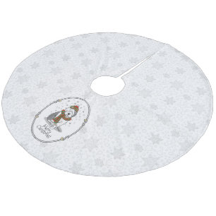 Vinterjul Gamla engelska Sheepdog Grått 1 Cute Julgransmatta Fleece