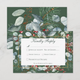 Vinterjul Greenery Grönt Bröllop OSA Kort