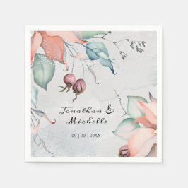 Vinterjul Helgdag Watercolor Bröllop Pappersservett