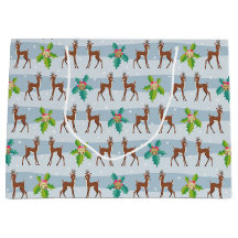 Vinterjul-Hjort med Holly Retro Inspired