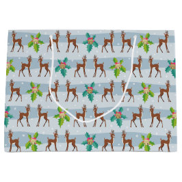 Vinterjul-Hjort med Holly Retro Inspired